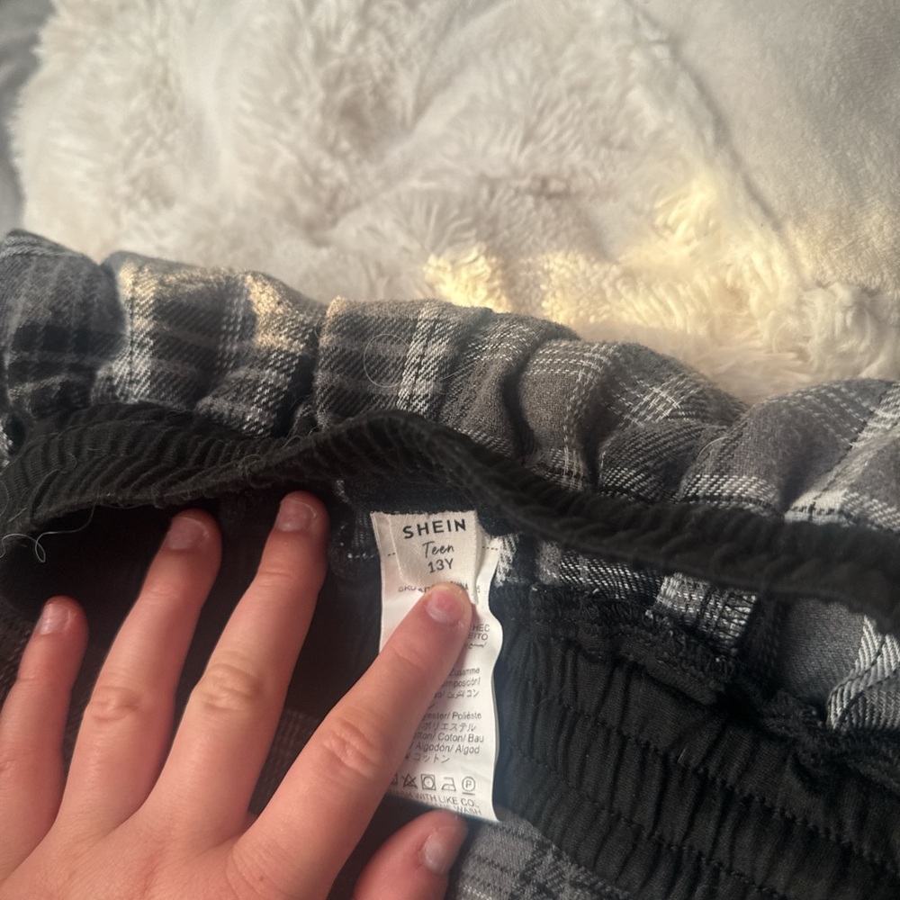 SHEIN Monochrome Plaid Trousers